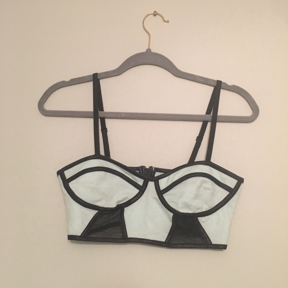 Teal and black Crop